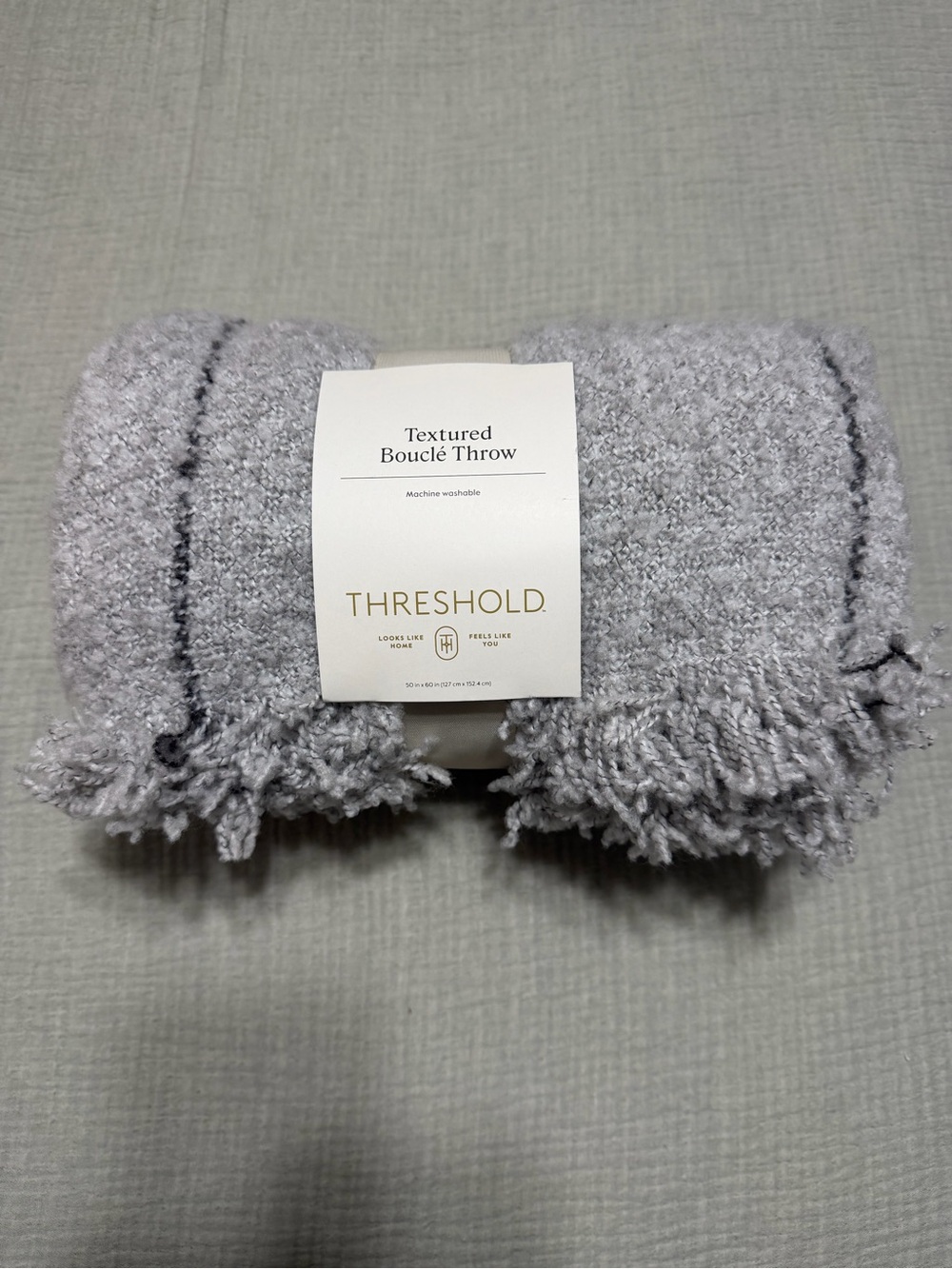 NWT Target Threshold Textured Bouclé Throw Soft Gray 🩶